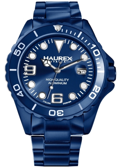 Haurex Mens 7K374UB3 INK Collection Blue Aluminum PVD Sports Watch
